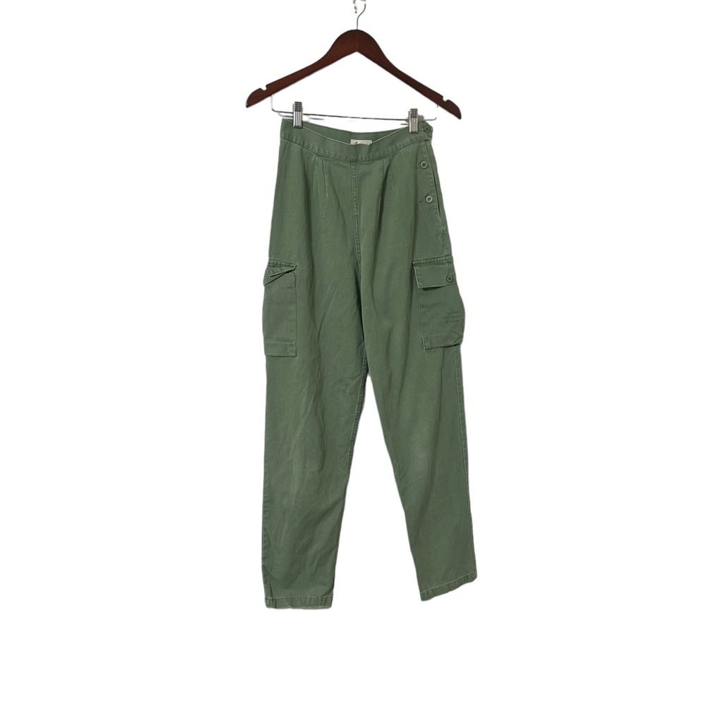 Thrills Cargo Khaki High Waisted Cotton Utility Pants Trousers